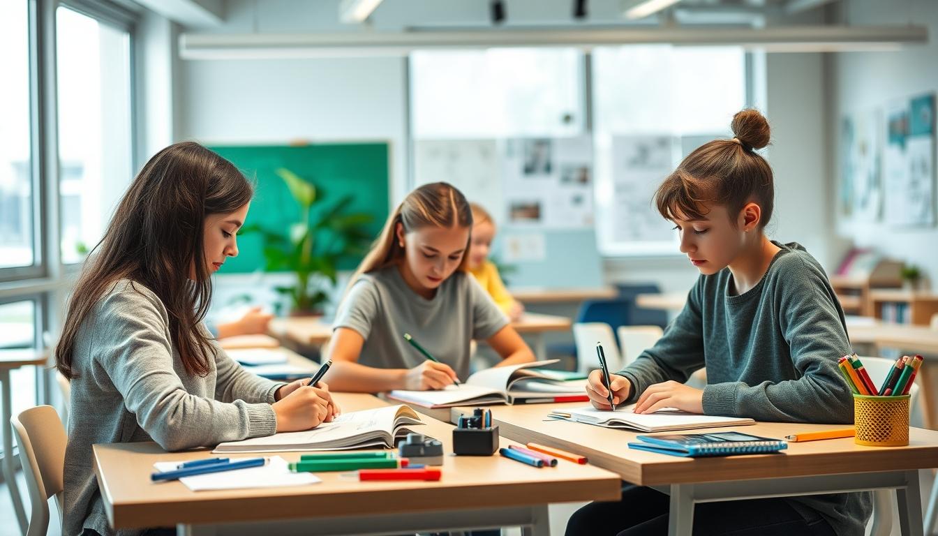 Students working in research laboratory